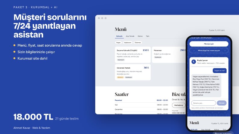 Yapay Zekâ Asistanlı Kafe Web Sitesi