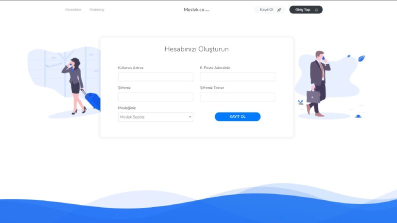Meslek.co | Kayıt Ekranı