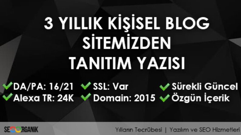 3 yıllık kişisel blog sitesi