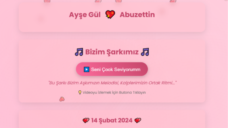 Sevgiliye Web Site