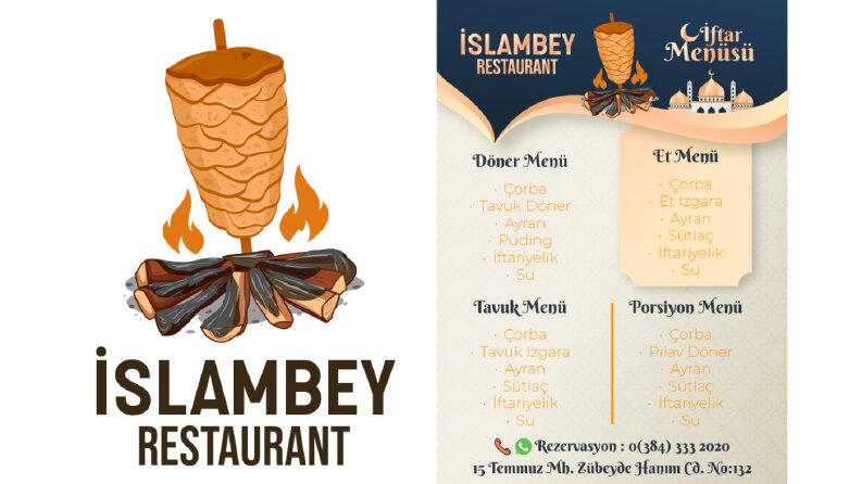 İslamBey Restoran İftar Menü Tasarımı