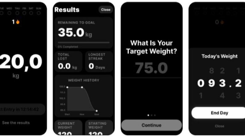 StreakWeight + isimli iOS mobil uygulamamı tamamladım.