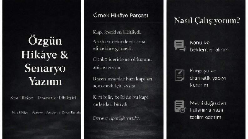 Roman, oyun ve senaryo projeleri için okuyucuyu içine çeken karanlık metinler üretirim.