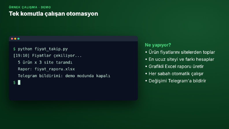 Tek Komutla Çalışan Python Otomasyonu (Demo)