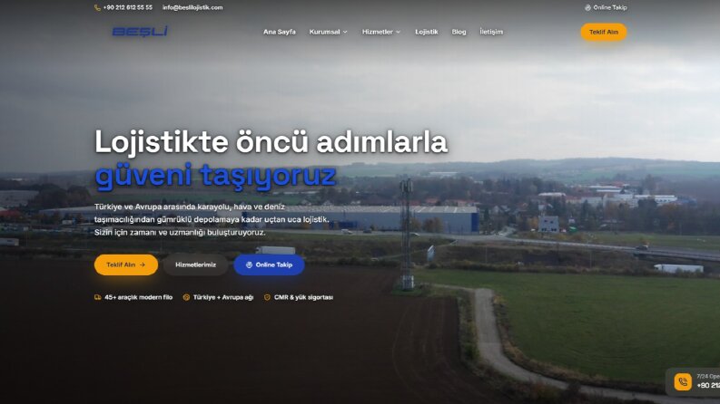 Uluslararası Lojistik Firması Kurumsal Web Sitesi