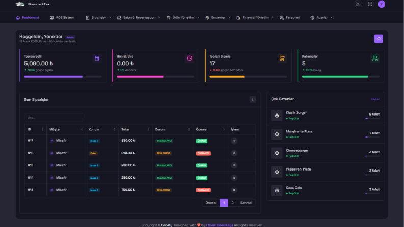 Servify - Laravel Tabanlı Modern POS ve Satış Yönetim Sistem
