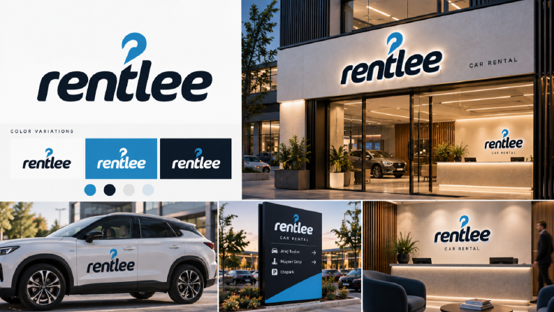 rentlee - Araç Kiralama Logo Tasarım