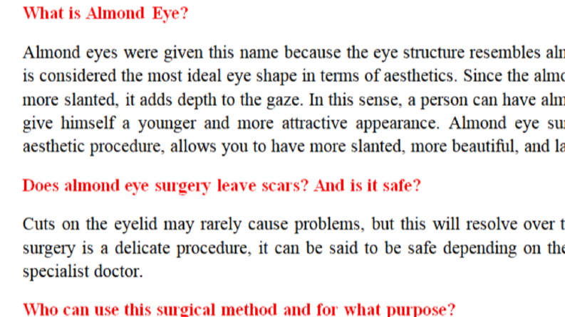 almond eye surgery