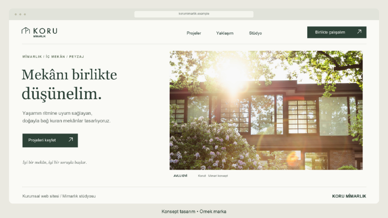 Koru Mimarlık | Web ve Instagram Konsepti