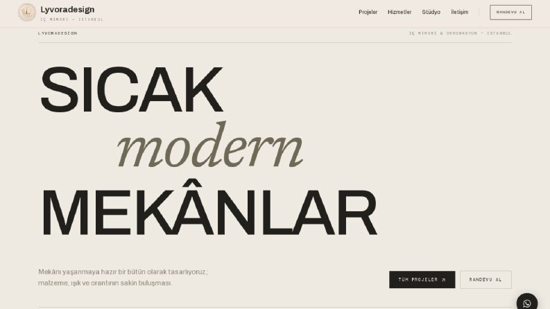 Lyvoradesign - İç Mimarlık Stüdyosu Web Sitesi