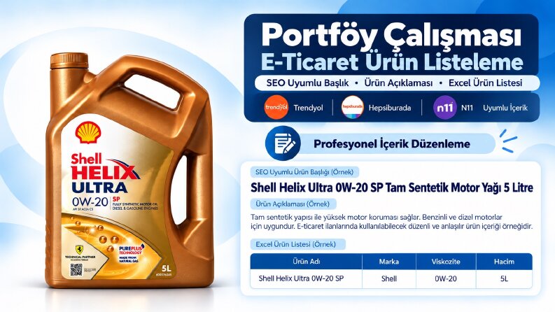 E-Ticaret Ürün Listeleme ve SEO İçerik Hazırlama