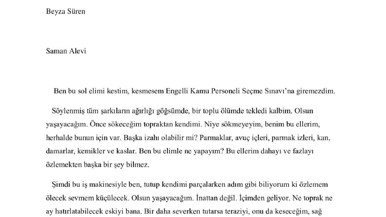 Saman Alevi-Yayımlanmış Öykü