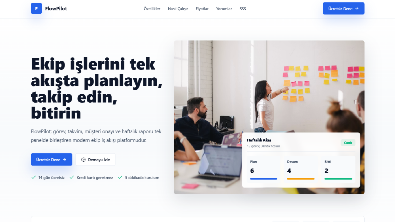 Modern ve dönüşüm odaklı landing page tasarımı