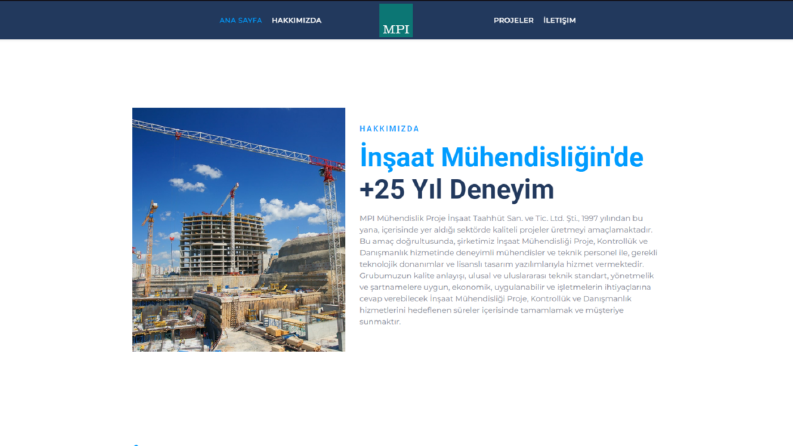 MPI Mühendislik Web Sitesi