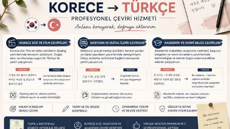     Korece Dizi ve Film Çevirileri