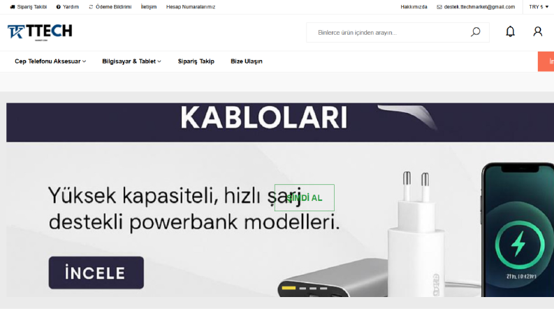 TTECH Market E-Ticaret Sitesi