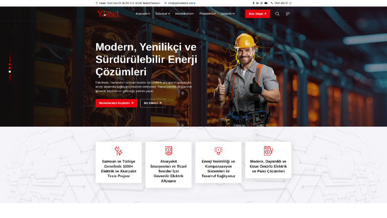  Yazıcı Elektrik – Özel PHP PDO Web Sitesi
