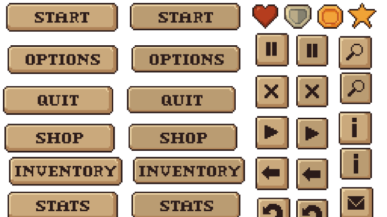 Pixel art oyun için UI tasarımı