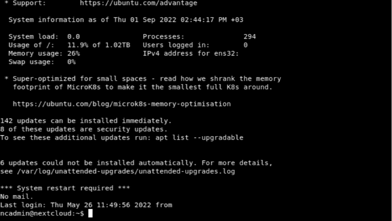 NextCloud Depolama