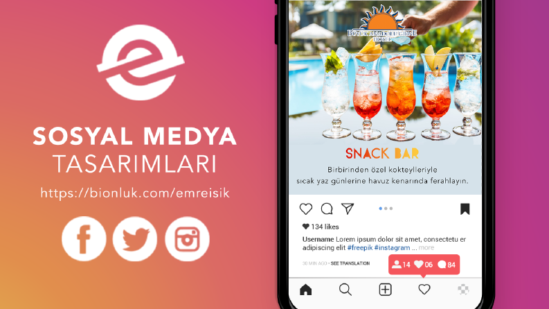 Otel Snack Bar Sosyal Medya Görseli