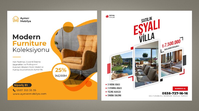 Aymer Mobilya ve Royal Emlak Sosyal Medya Gönderisi