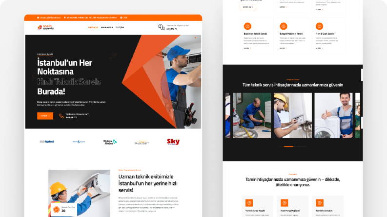 Anlık Servis - Beyaz Eşya Hizmetleri Wordpress Website