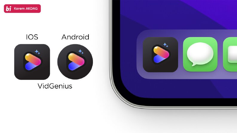 VidGenius - IOS ve Android App Icon