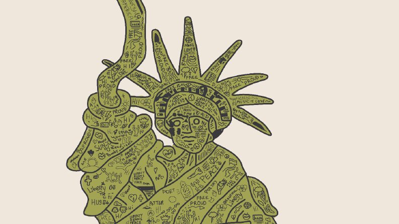 Keith Haring çiziminin yeniden yorumlanması