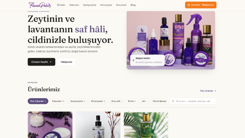 Flaviopolis Kozmetik Firması Websitesi