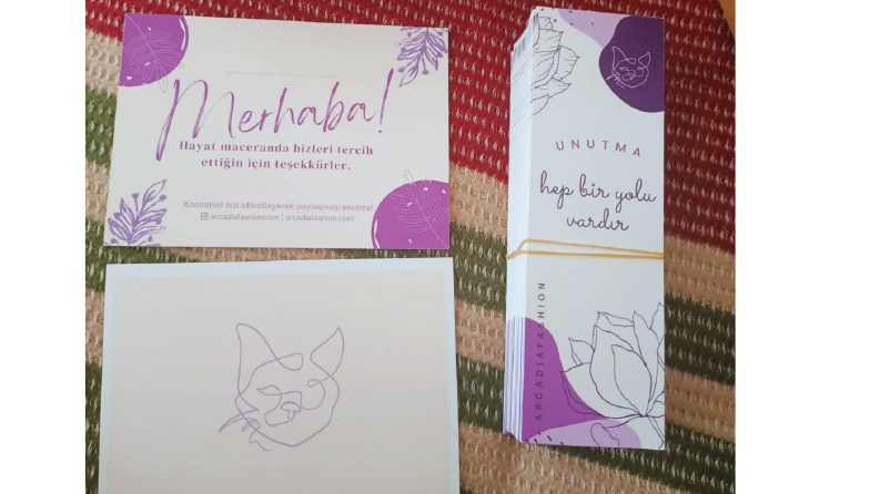 Teşekkür kartı ve kitap ayracı