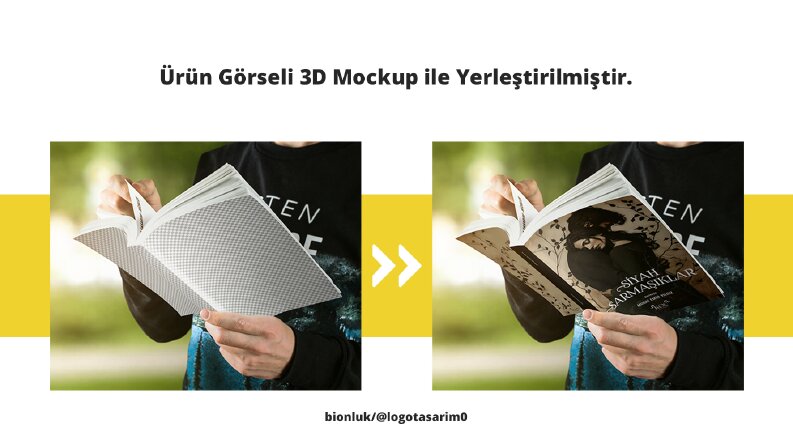 Kitap Kapağı 3D Mockup Ürün Giydirme