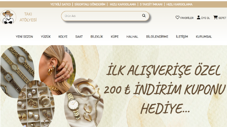 Takı Atölyesi / Kurumsal - E-ticaret Web Tasarımı