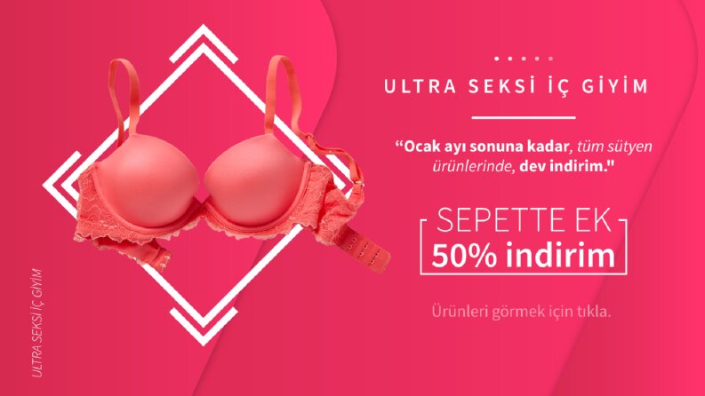 İç giyim sitesi için banner