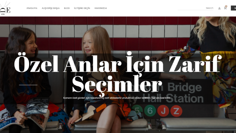 Çocuk giyim üzerine modern web sitesi
