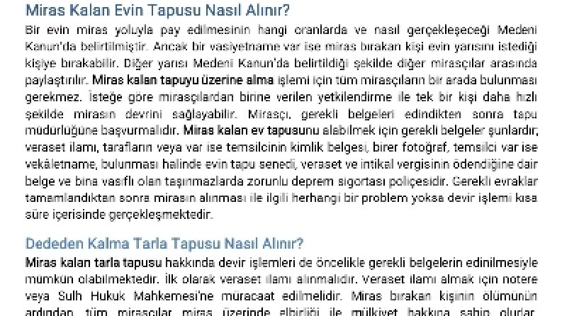 Miras Kalan Evin Tapusu Nasıl Alınır?