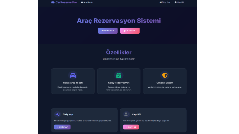 CarReserve Pro Kurumsal Araç Rezervasyon ve Kiralama Sistemi