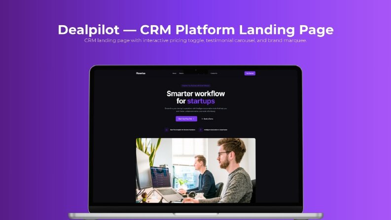 CRM Platform Landing Page | Fiyatlandırma & Carousel