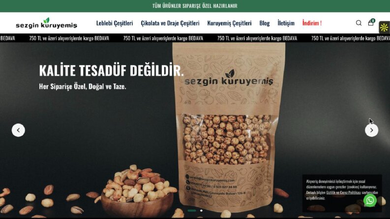 Sezgin Kuruyemiş: e-ticaret sitesi tasarımı