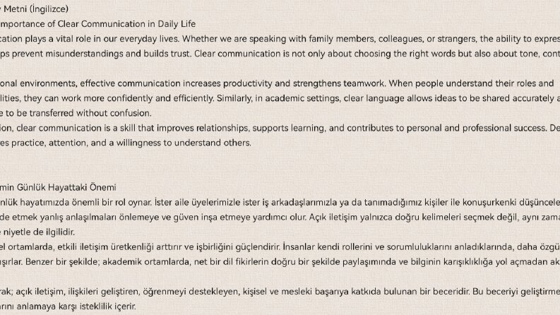 Örnek Çeviri- İngilizce -> Türkçe