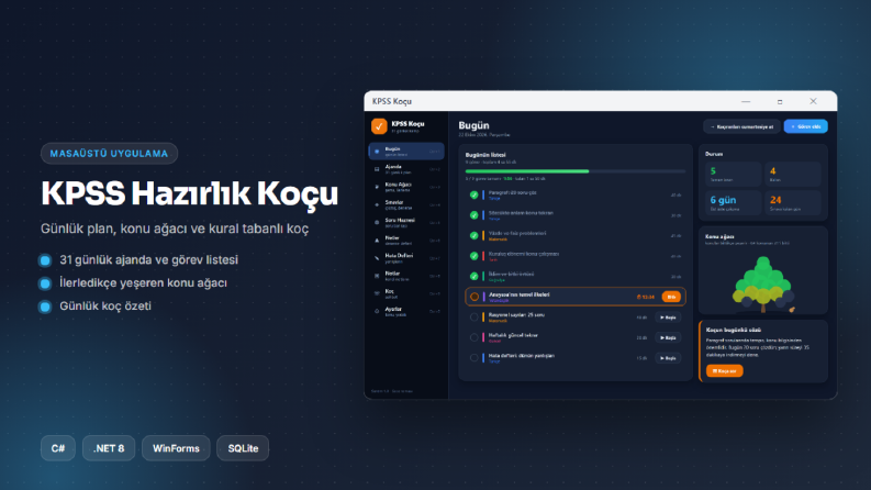 KPSS Hazırlık Koçu Masaüstü Uygulaması