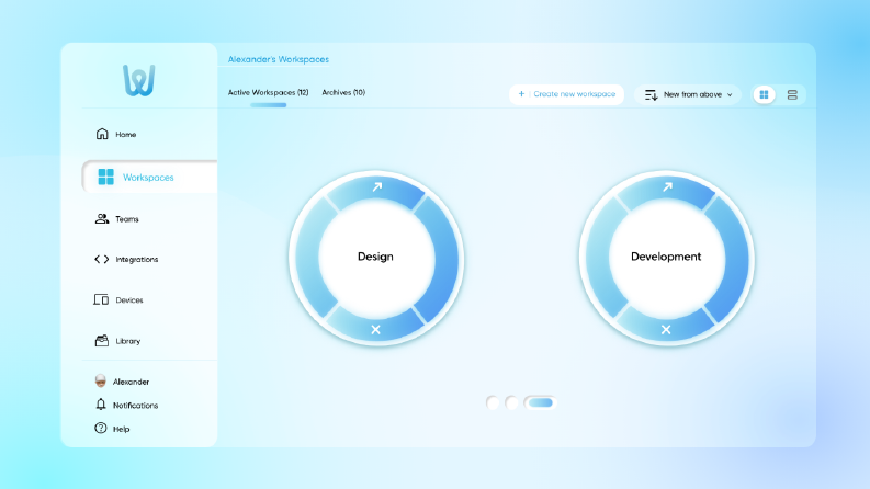 Work Space Dashboard Web Design