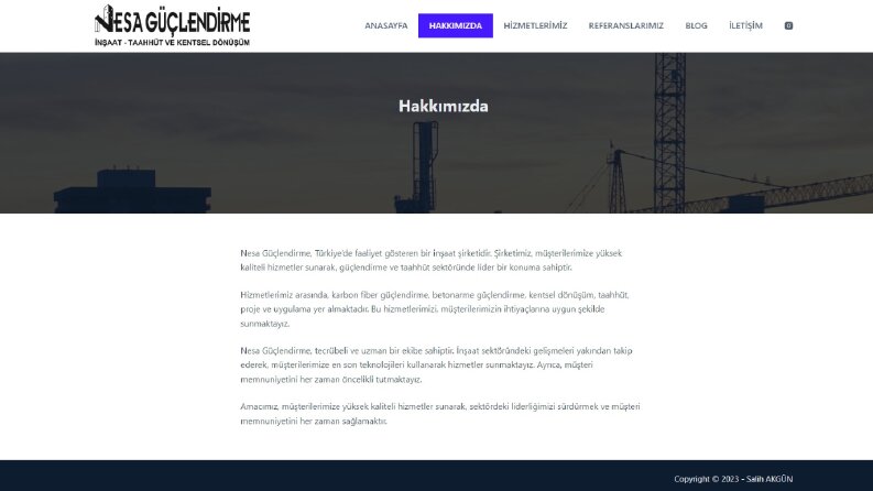Nesa Güçlendirme Hakkımızda Yazısı