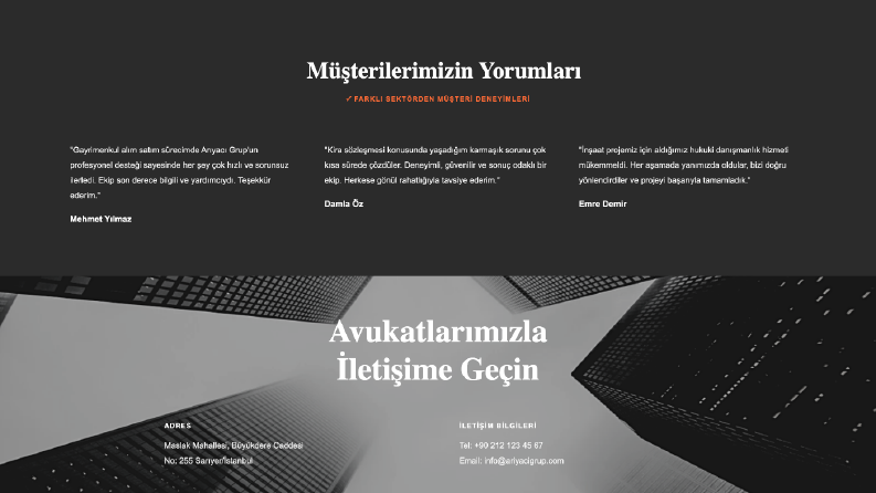 Kurumsal Tek Sayfalık Web Site