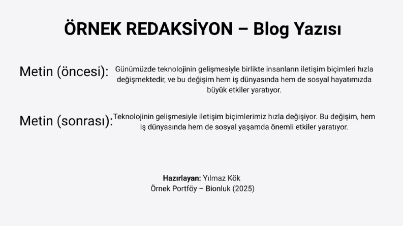 Profesyonel Redaksiyon ve Metin Düzenleme