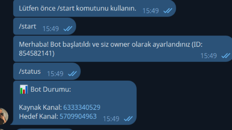 Telegram Mesaj Çekme Botu