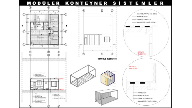 mimari uygulama projesi ve detay çizimi
