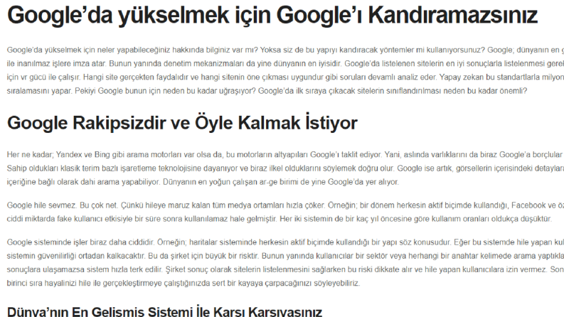 Google'da yükselmek için ne yapmalı?