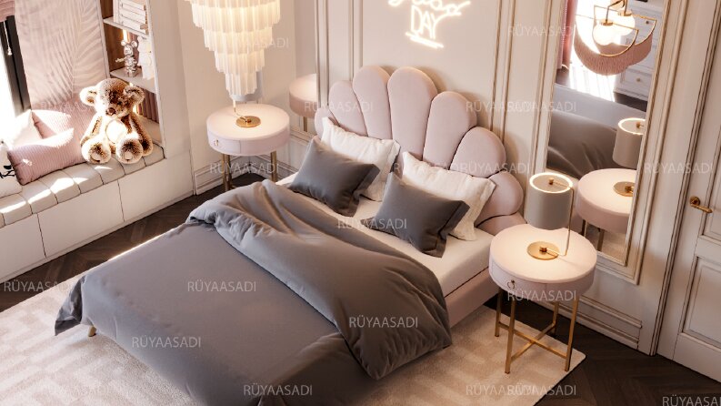 Kız odası tasarım 3d modelleme render