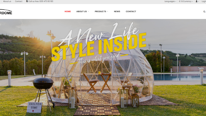 Shelter Dome WordPress E-Ticaret Sitesi