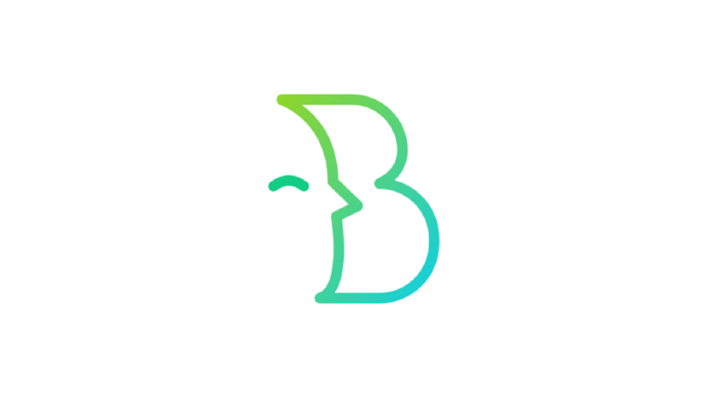 "B" ve "yüz" logo konsepti